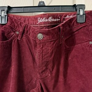 Eddie Bauer Deep Red Women’s Corduroy Trousers- Slim Cut